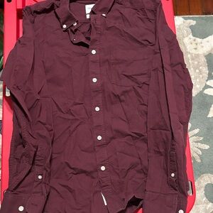 Goodfellow & Co Men's Maroon Whittier Oxford Shirt